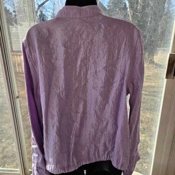Christopher & Banks Shimmery Jacket Lightweight Lavender Color Sz L - Picture 4 of 9